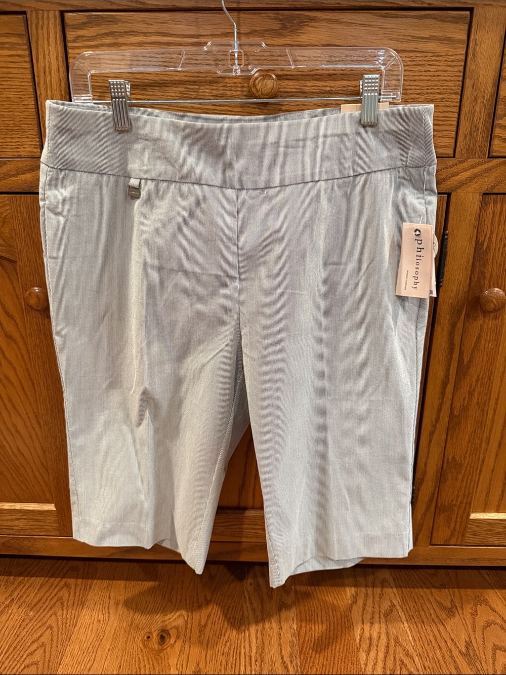 philosophy light gray women's bermuda shorts